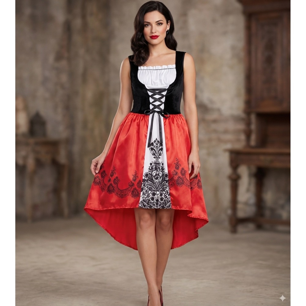 Little Red Riding Hood costume Dress Women's Size XL -milkmaid, renaissance